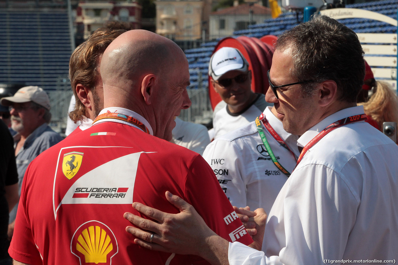 GP MONACO, 26.05.2017 - Jock Clear (GBR) Ferrari Engineering Director e Stefano Domenicali (ITA)