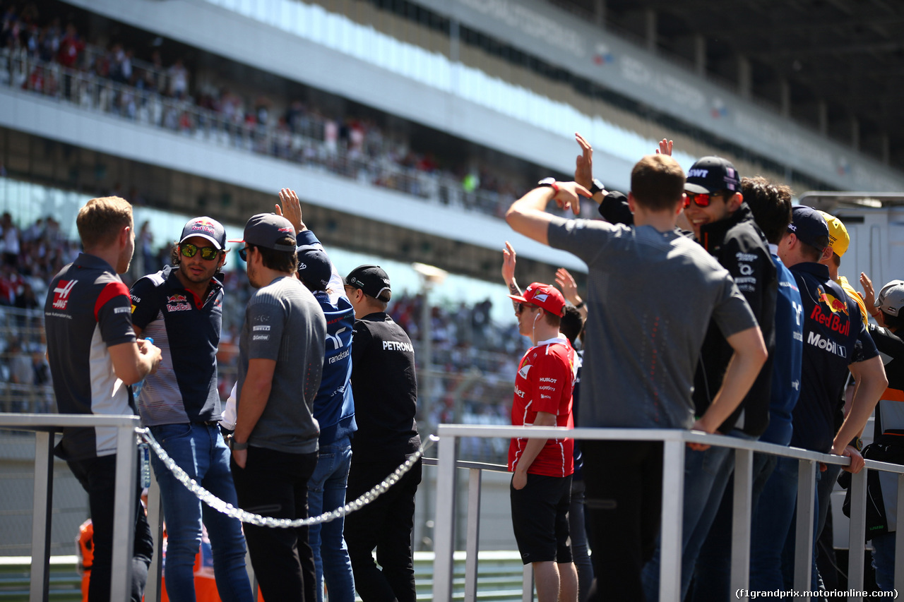 GP RUSSIA, 30.04.2017 - Kimi Raikkonen (FIN) Ferrari SF70H at drivers parade