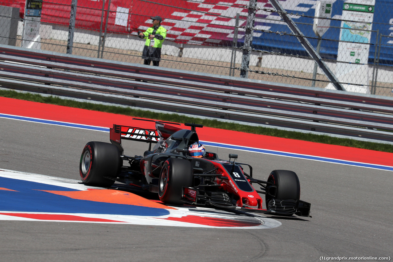 GP RUSSIA, 29.04.2017 - Prove Libere 3, Romain Grosjean (FRA) Haas F1 Team VF-17