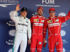 GP RUSSIA, 29.04.2017 - Qualifiche, 3rd place Valtteri Bottas (FIN) Mercedes AMG F1 W08, Sebastian Vettel (GER) Ferrari SF70H pole position e 2nd place Kimi Raikkonen (FIN) Ferrari SF70H