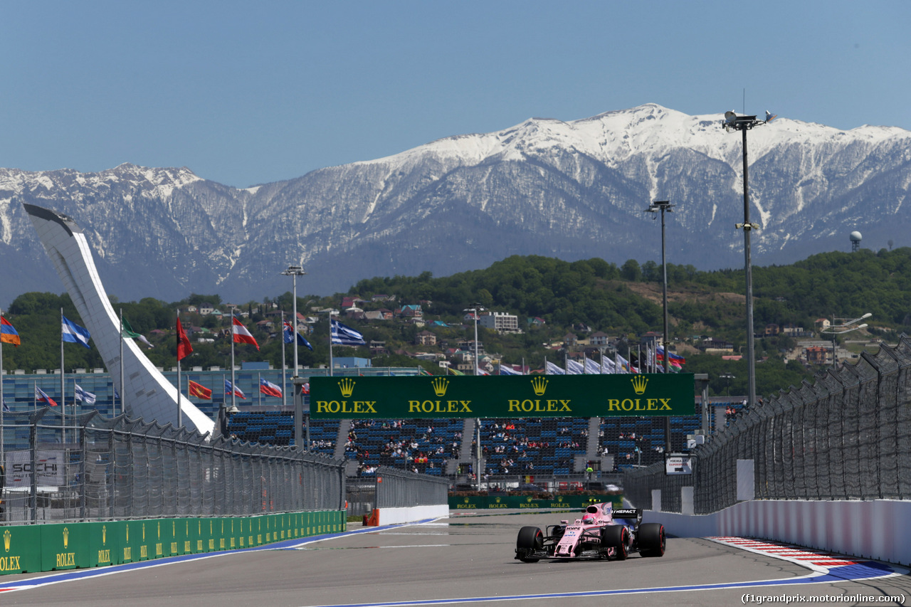 GP RUSSIA, 28.04.2017 - Prove Libere 1, Esteban Ocon (FRA) Sahara Force India F1 VJM10