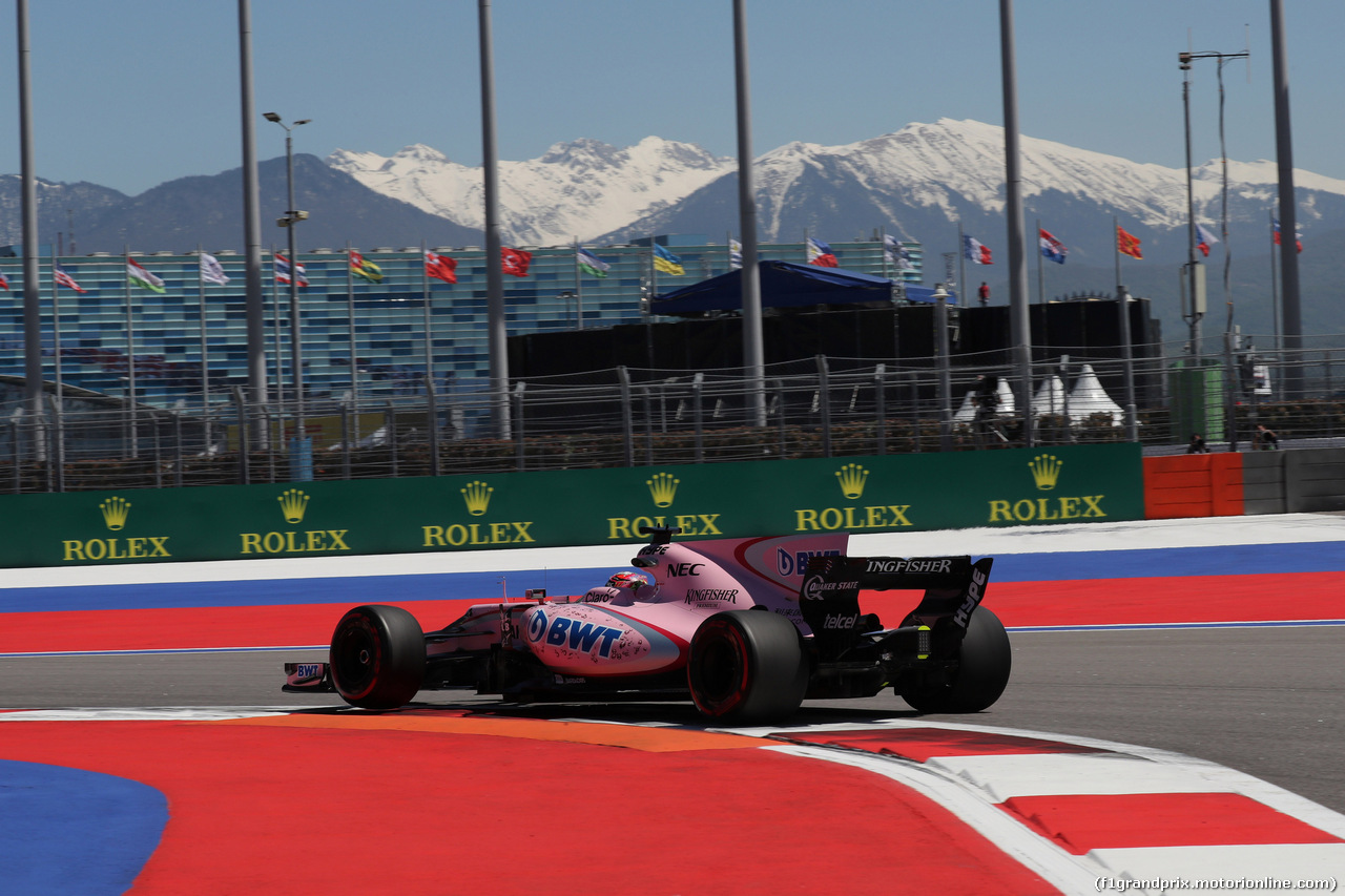 GP RUSSIA, 28.04.2017 - Prove Libere 1, Sergio Perez (MEX) Sahara Force India F1 VJM010