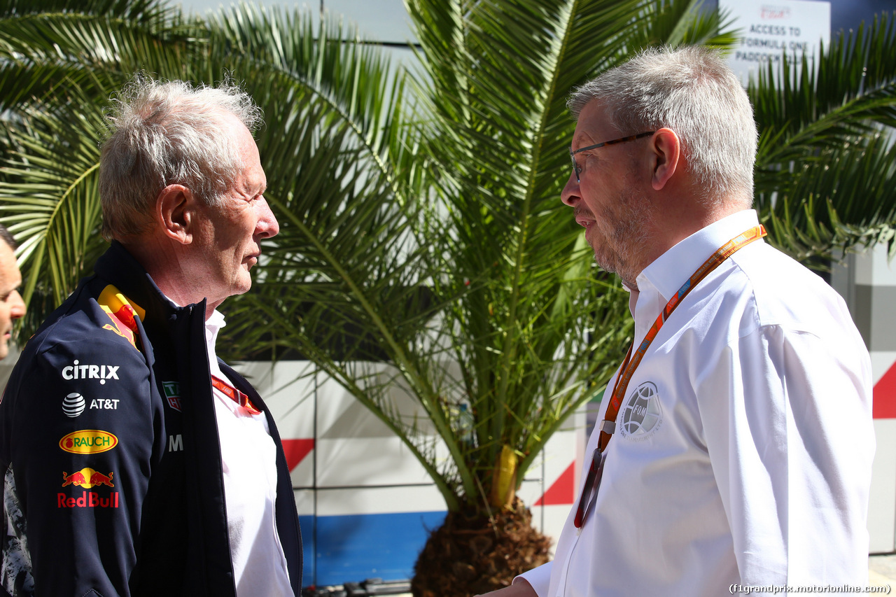 GP RUSSIA, 28.04.2017 - Helmut Marko (AUT), Red Bull Racing, Red Bull Advisor e Ross Brawn (GBR) Formula One Managing Director of Motorsports