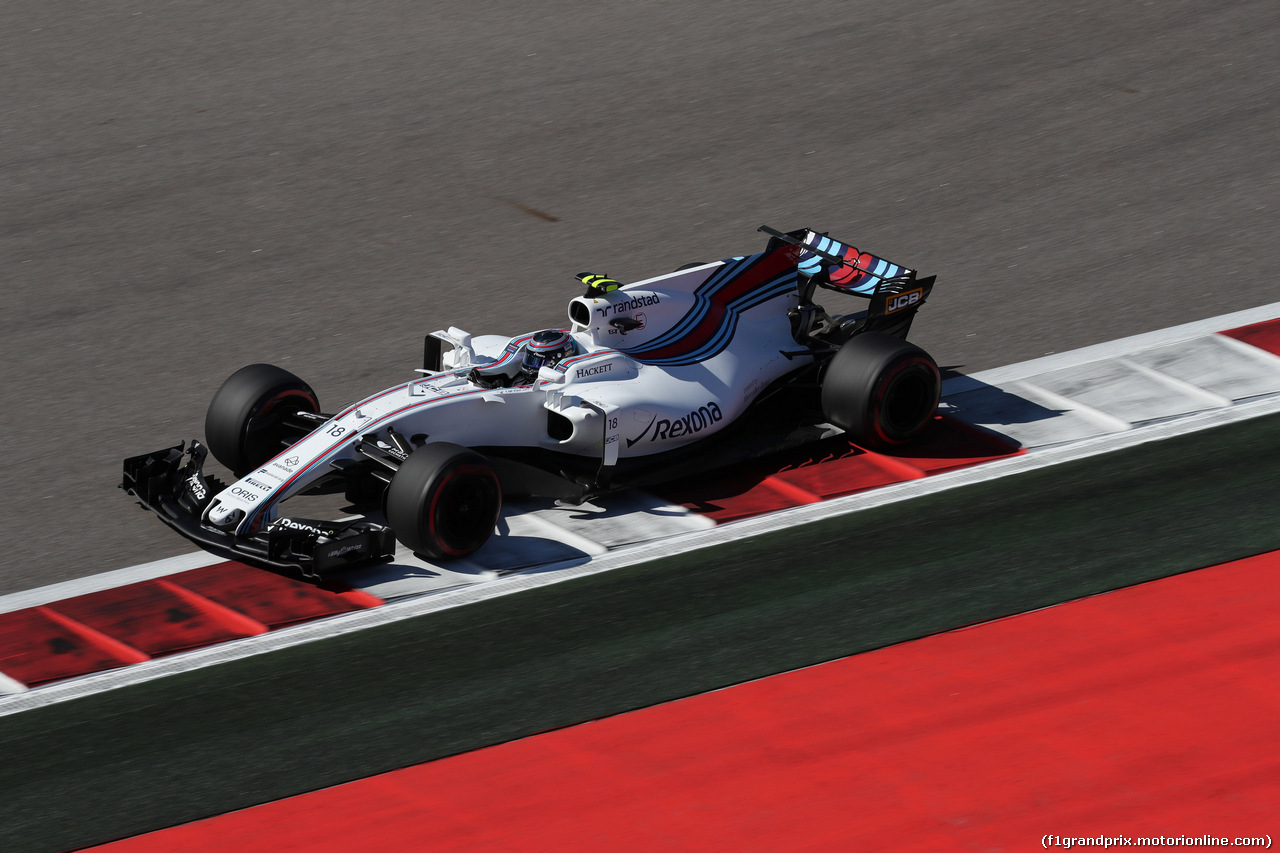 GP RUSSIA, 28.04.2017 - Prove Libere 2, Lance Stroll (CDN) Williams FW40