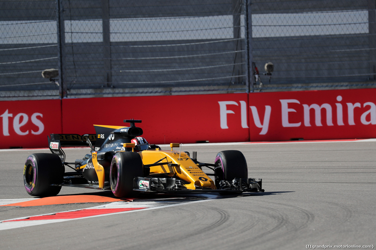 GP RUSSIA, 28.04.2017 - Prove Libere 2, Nico Hulkenberg (GER) Renault Sport F1 Team RS17