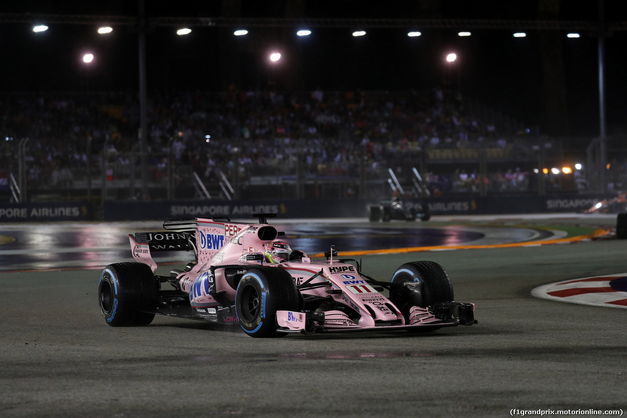 GP SINGAPORE, 17.09.2017 - Gara, Sergio Perez (MEX) Sahara Force India F1 VJM010