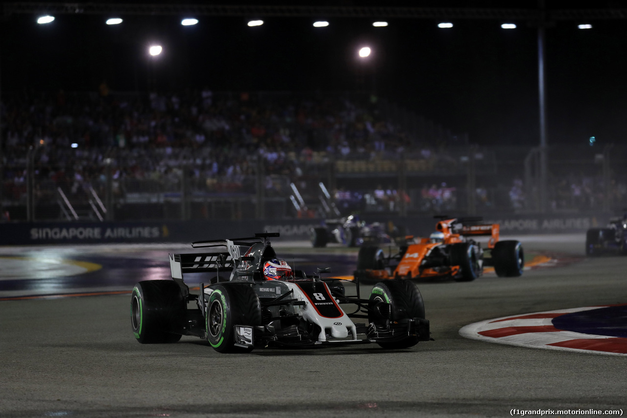 GP SINGAPORE, 17.09.2017 - Gara, Romain Grosjean (FRA) Haas F1 Team VF-17