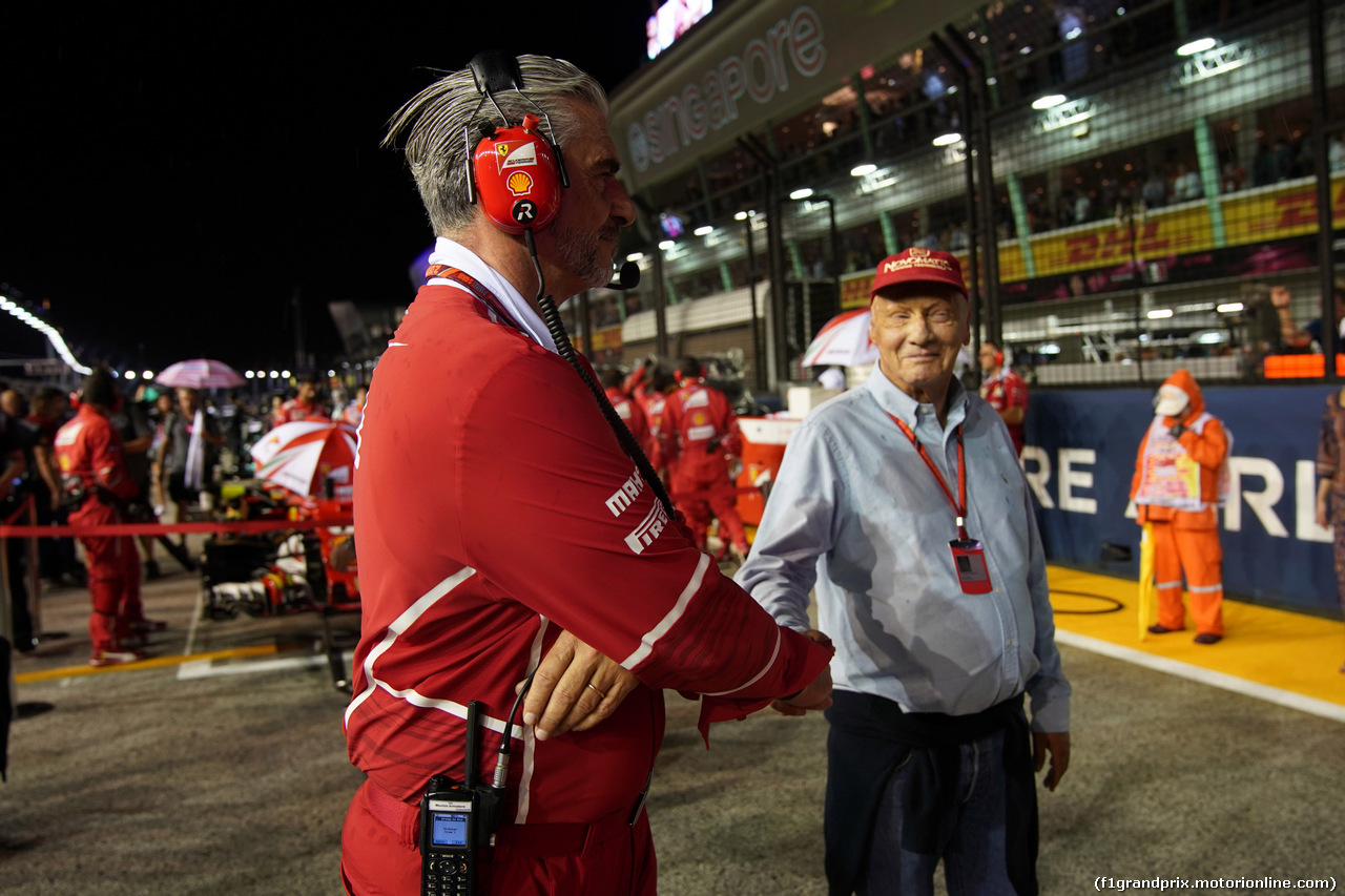 GP SINGAPORE, 17.09.2017 - Gara, Maurizio Arrivabene (ITA) Ferrari Team Principal e Nikki Lauda (AU), Mercedes