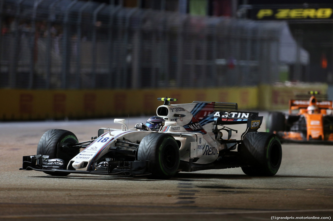 GP SINGAPORE, 17.09.2017 - Gara, Lance Stroll (CDN) Williams FW40