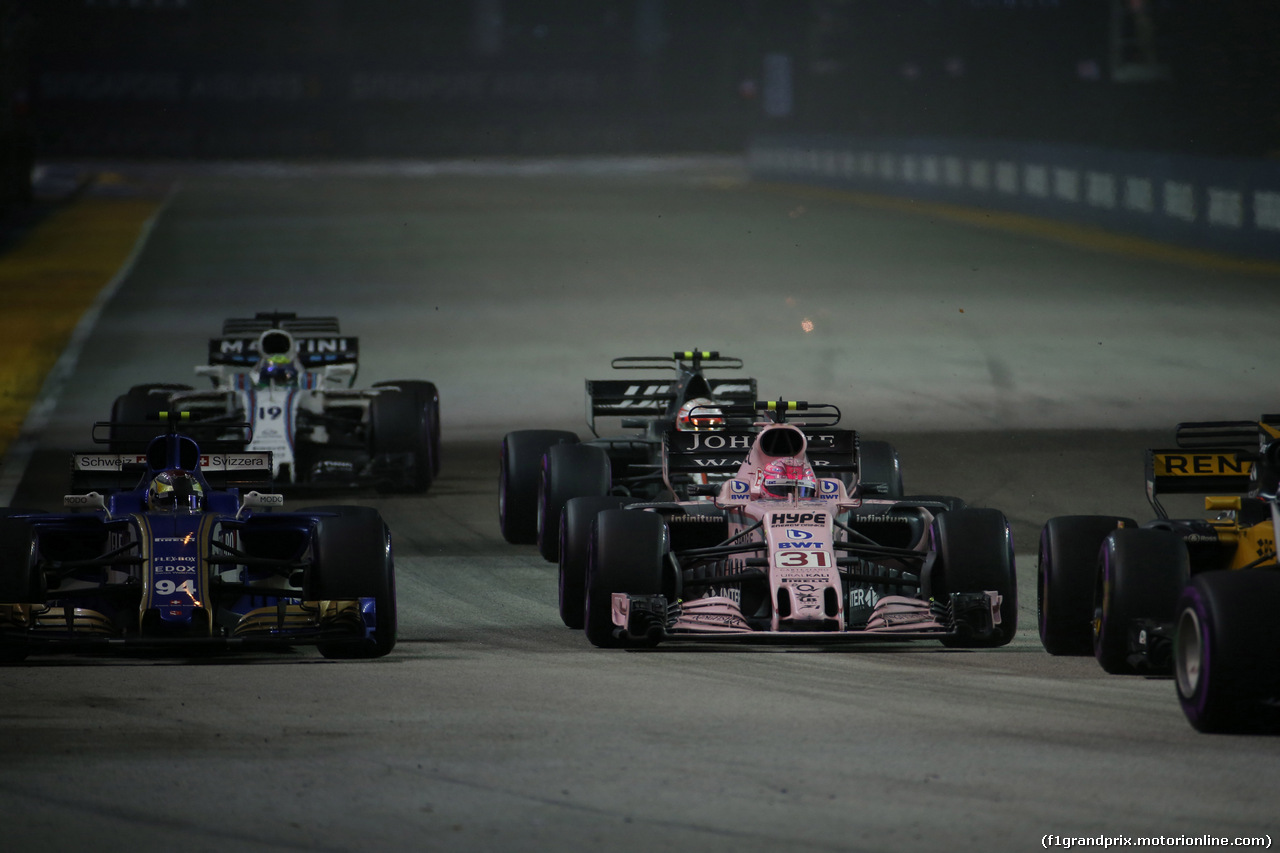 GP SINGAPORE, 17.09.2017 - Gara, Esteban Ocon (FRA) Sahara Force India F1 VJM10