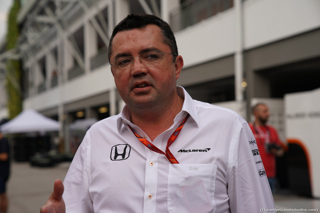 GP SINGAPORE, 14.09.2017 - Eric Boullier (FRA) McLaren Racing Director