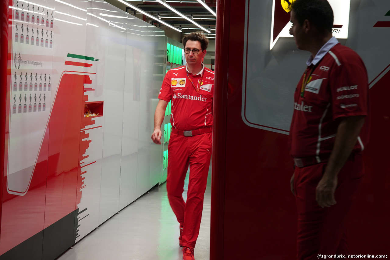 GP SINGAPORE, 16.09.2017 - Prove Libere 3, Mattia Binotto (ITA) Chief Technical Officer, Ferrari