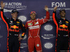 GP SINGAPORE, 16.09.2017 - Qualifiche, 2nd place Max Verstappen (NED) Red Bull Racing RB13, Sebastian Vettel (GER) Ferrari SF70H pole position e 3rd place Daniel Ricciardo (AUS) Red Bull Racing RB13