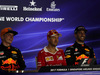 GP SINGAPORE, 16.09.2017 - Qualifiche, Conferenza Stampa, Max Verstappen (NED) Red Bull Racing RB13, Sebastian Vettel (GER) Ferrari SF70H e Daniel Ricciardo (AUS) Red Bull Racing RB13