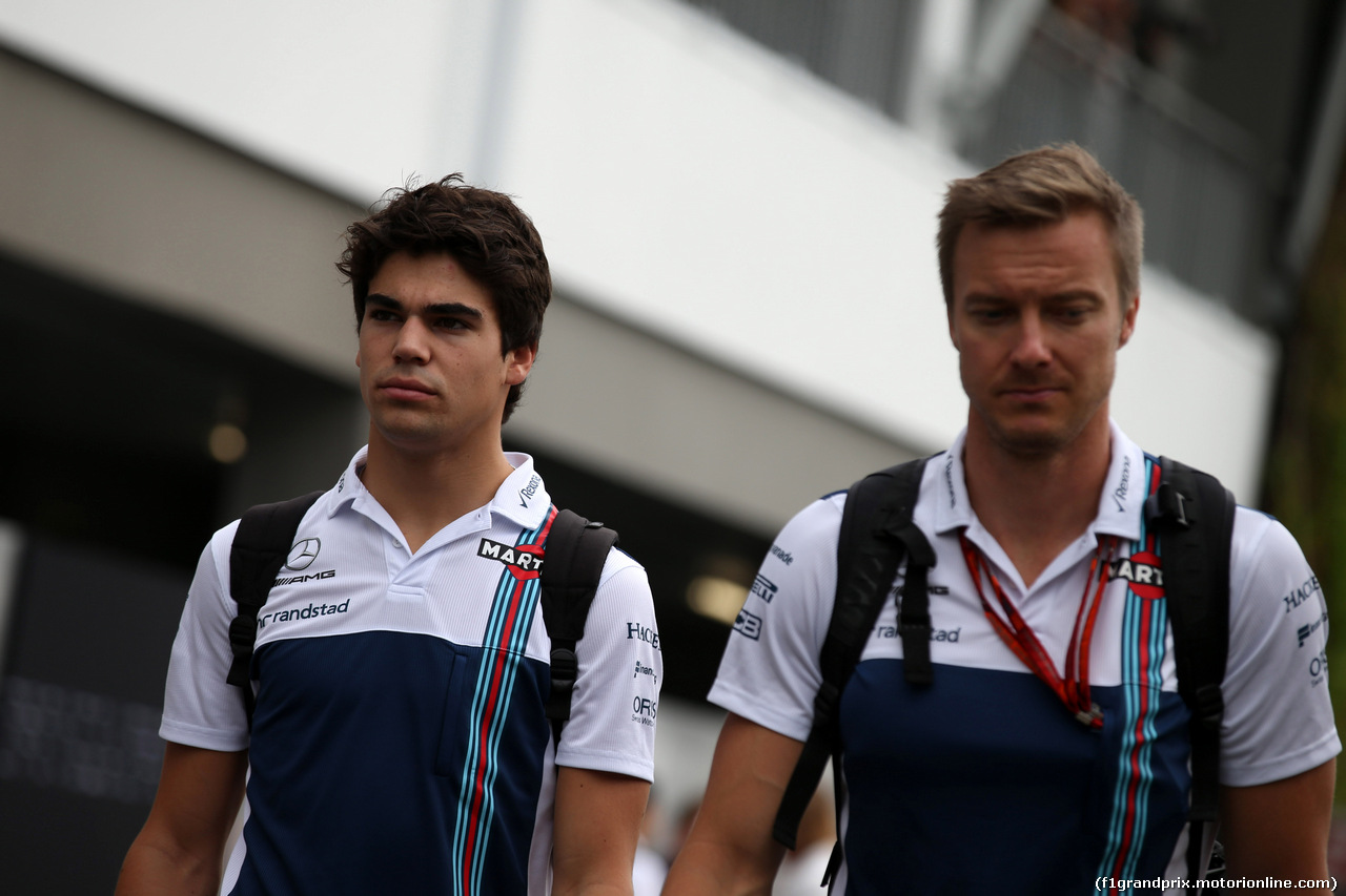 GP SINGAPORE, 15.09.2017 - (L to R) Lance Stroll (CDN) Williams FW40