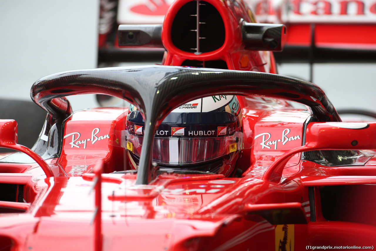 GP SINGAPORE, 15.09.2017 - Prove Libere 1, Kimi Raikkonen (FIN) Ferrari SF70H with Halo.