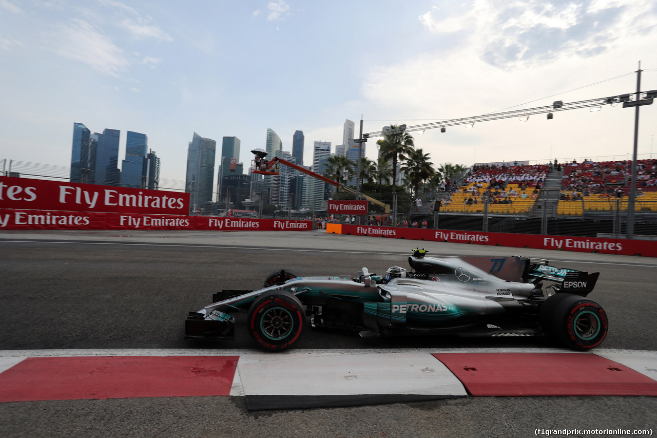 GP SINGAPORE, 15.09.2017 - Prove Libere 1, Valtteri Bottas (FIN) Mercedes AMG F1 W08