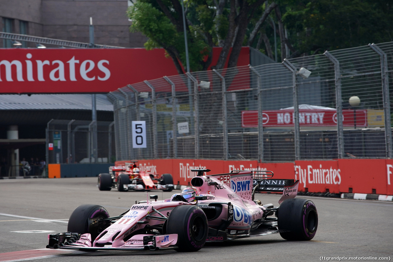 GP SINGAPORE, 15.09.2017 - Prove Libere 1, Sergio Perez (MEX) Sahara Force India F1 VJM010