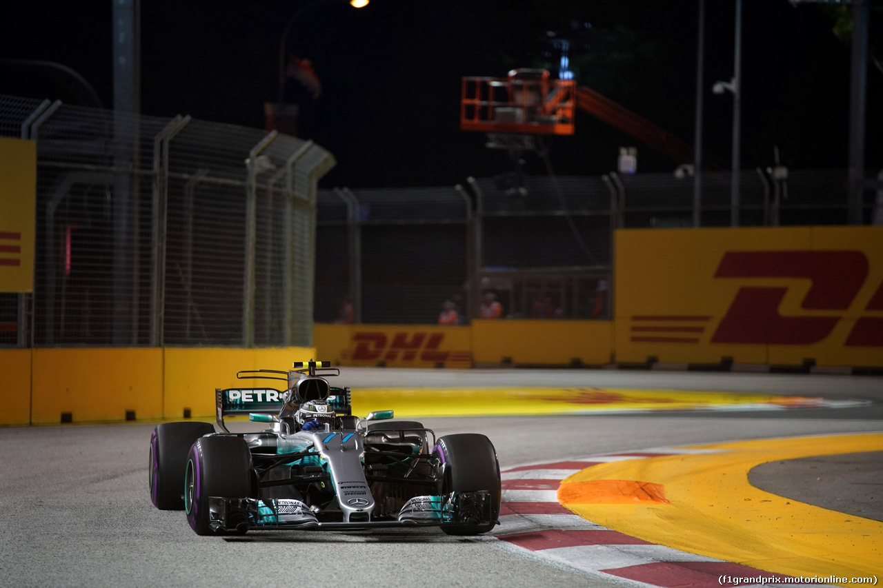 GP SINGAPORE, 15.09.2017 - Prove Libere 2, Valtteri Bottas (FIN) Mercedes AMG F1 W08