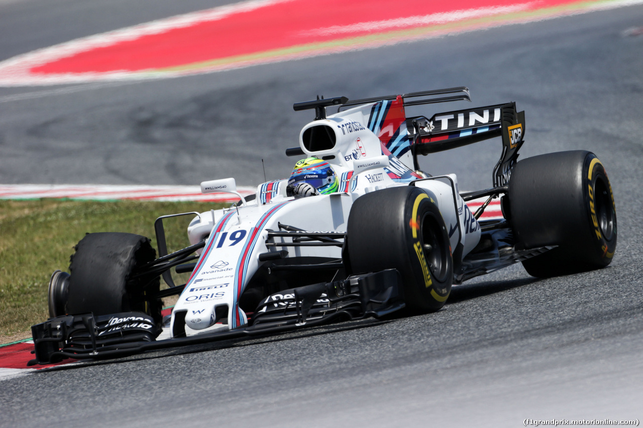 GP SPAGNA, Felipe Massa (BRA) Williams FW40 with a puncture.
14.05.2017.