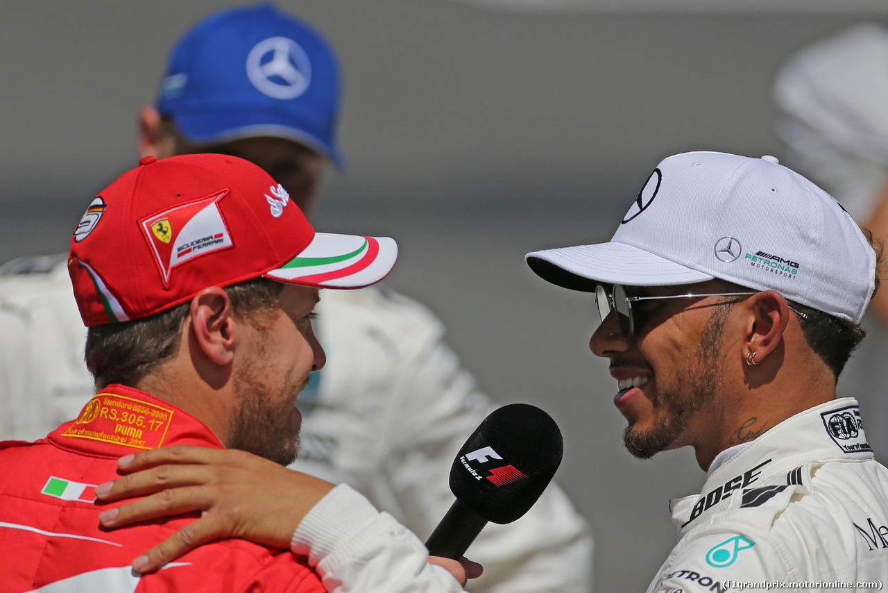 GP SPAGNA, Sebastian Vettel (GER) Ferrari e Lewis Hamilton (GBR) Mercedes AMG F1  
13.05.2017.