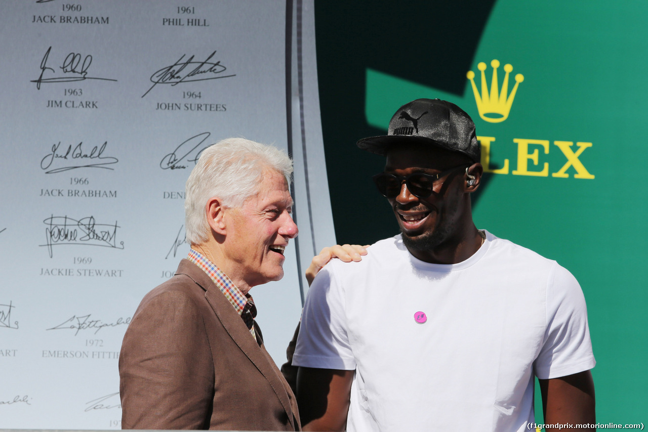 GP STATI UNITI, 22.10.2017 - Gara, Bill Clinton (USA) e Usain Bolt (JAM)