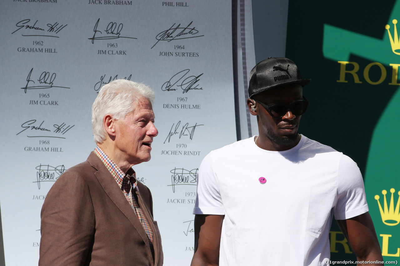 GP STATI UNITI, 22.10.2017 - Gara, Bill Clinton (USA) e Usain Bolt (JAM)