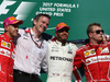 GP STATI UNITI, 22.10.2017 - Gara, 2nd place Sebastian Vettel (GER) Ferrari SF70H, James Allison (GBR) Mercedes AMG F1, Technical Director, Lewis Hamilton (GBR) Mercedes AMG F1 W08 vincitore e 3rd place Kimi Raikkonen (FIN) Ferrari SF70H