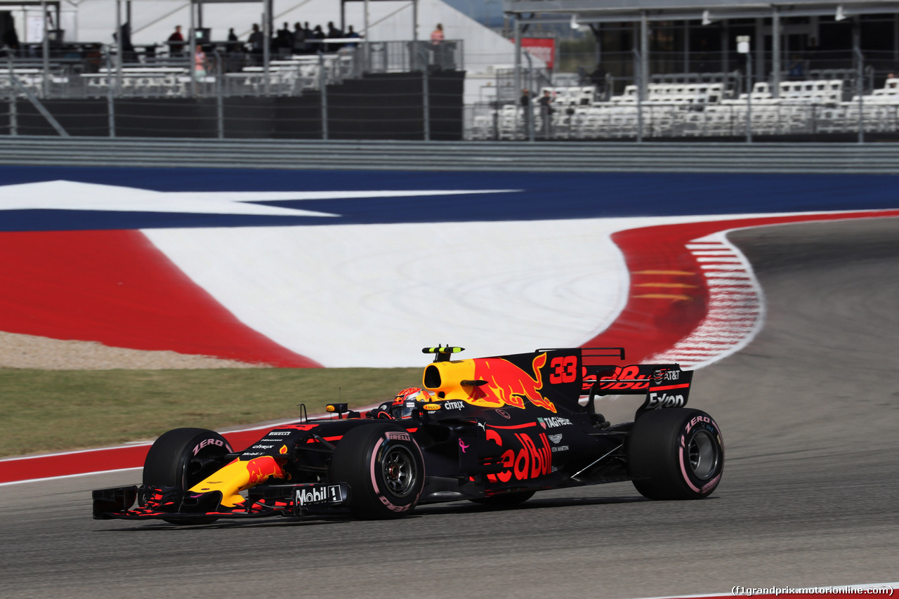 GP STATI UNITI, 21.10.2017 - Prove Libere 3, Max Verstappen (NED) Red Bull Racing RB13