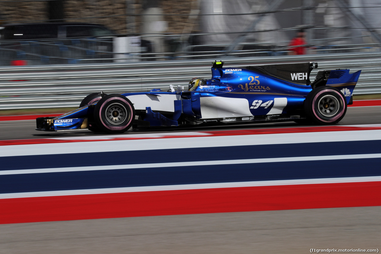 GP STATI UNITI, 21.10.2017 - Prove Libere 3, Pascal Wehrlein (GER) Sauber C36