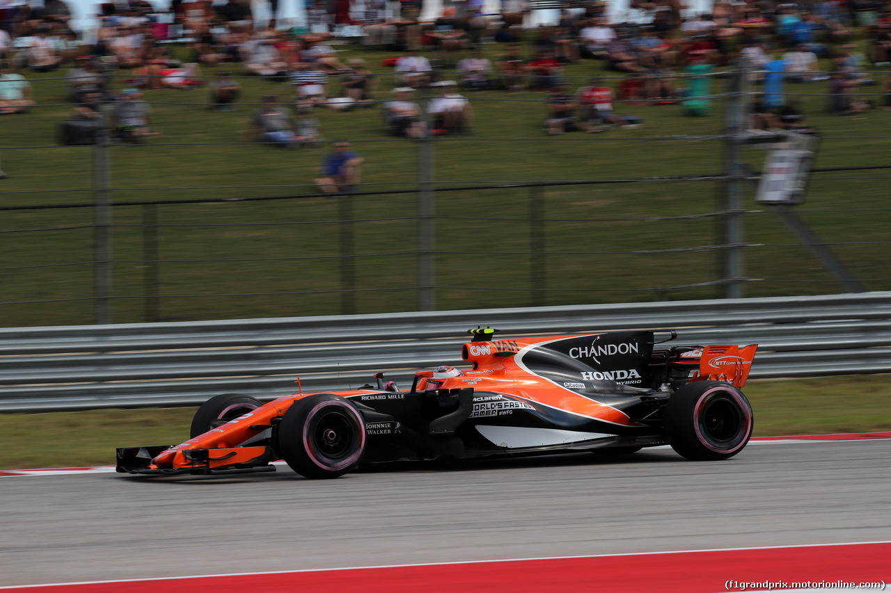 GP STATI UNITI, 21.10.2017 - Prove Libere 3, Stoffel Vandoorne (BEL) McLaren MCL32