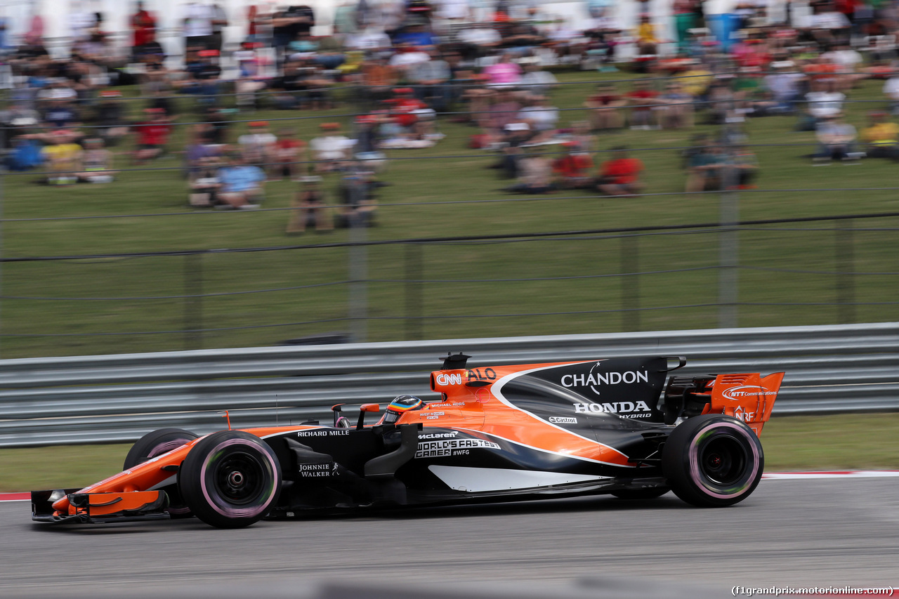 GP STATI UNITI, 21.10.2017 - Prove Libere 3, Fernando Alonso (ESP) McLaren MCL32