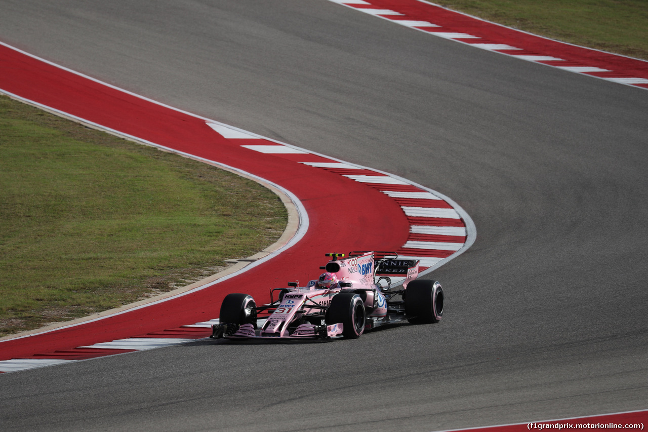GP STATI UNITI, 21.10.2017 - Qualifiche, Esteban Ocon (FRA) Sahara Force India F1 VJM10