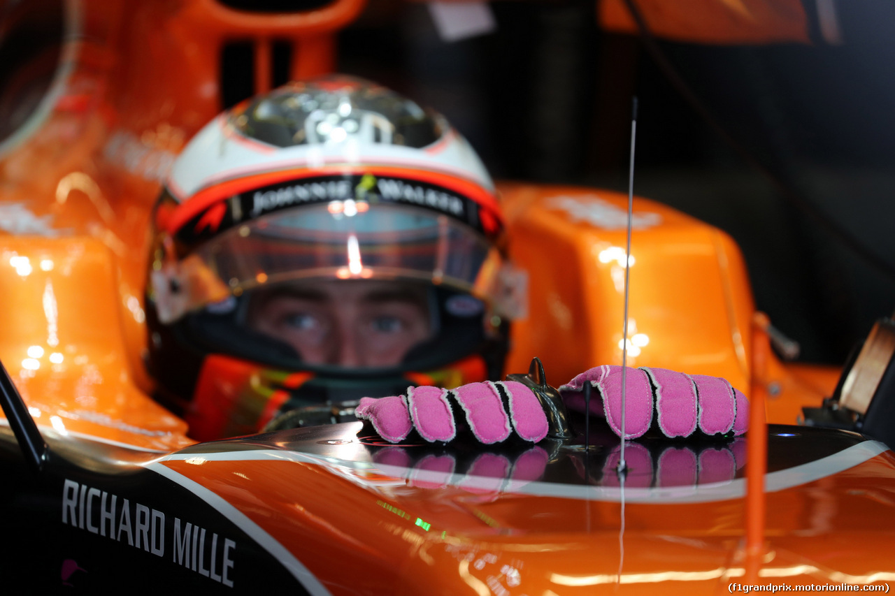 GP STATI UNITI, 20.10.2017 - Prove Libere 1, The gloves of Stoffel Vandoorne (BEL) McLaren MCL32