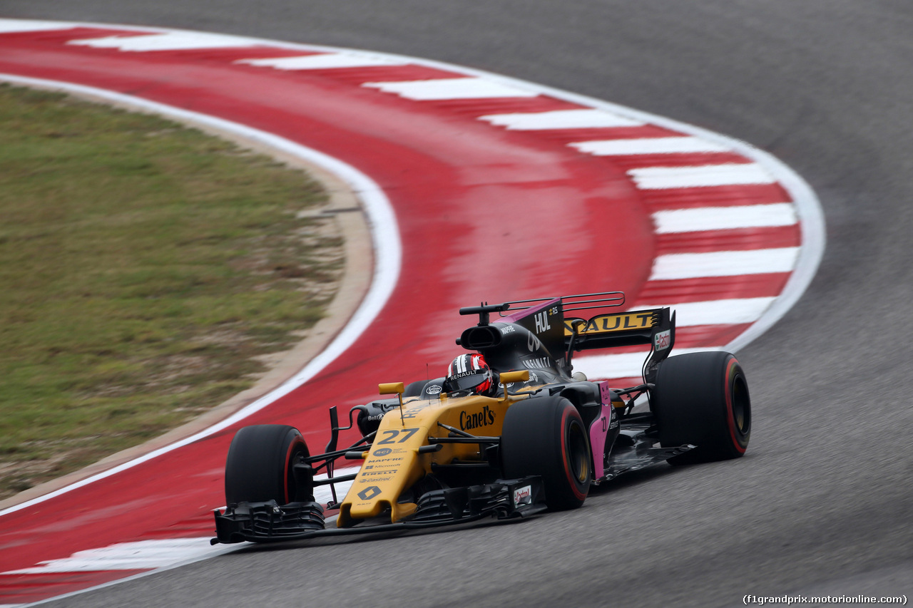 GP STATI UNITI, 20.10.2017 - Prove Libere 1, Nico Hulkenberg (GER) Renault Sport F1 Team RS17