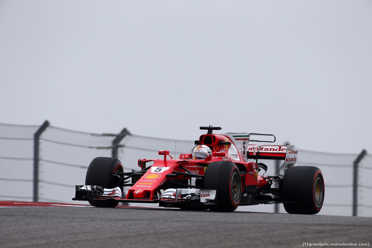 GP STATI UNITI, 20.10.2017 - Prove Libere 1, Sebastian Vettel (GER) Ferrari SF70H