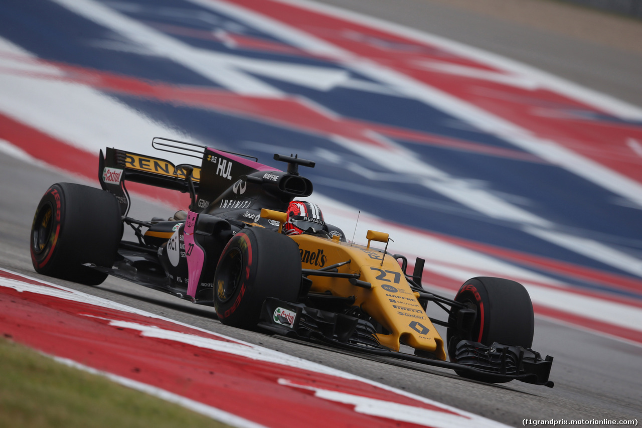 GP STATI UNITI, 20.10.2017 - Prove Libere 1, Nico Hulkenberg (GER) Renault Sport F1 Team RS17