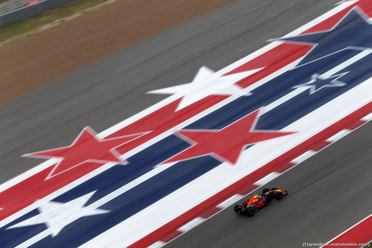 GP STATI UNITI, 20.10.2017 - Prove Libere 1, Max Verstappen (NED) Red Bull Racing RB13
