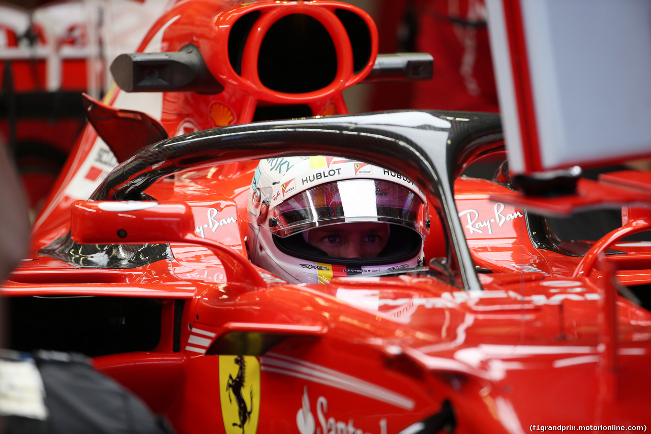 GP STATI UNITI, 20.10.2017 - Prove Libere 1, Sebastian Vettel (GER) Ferrari SF70H with Halo