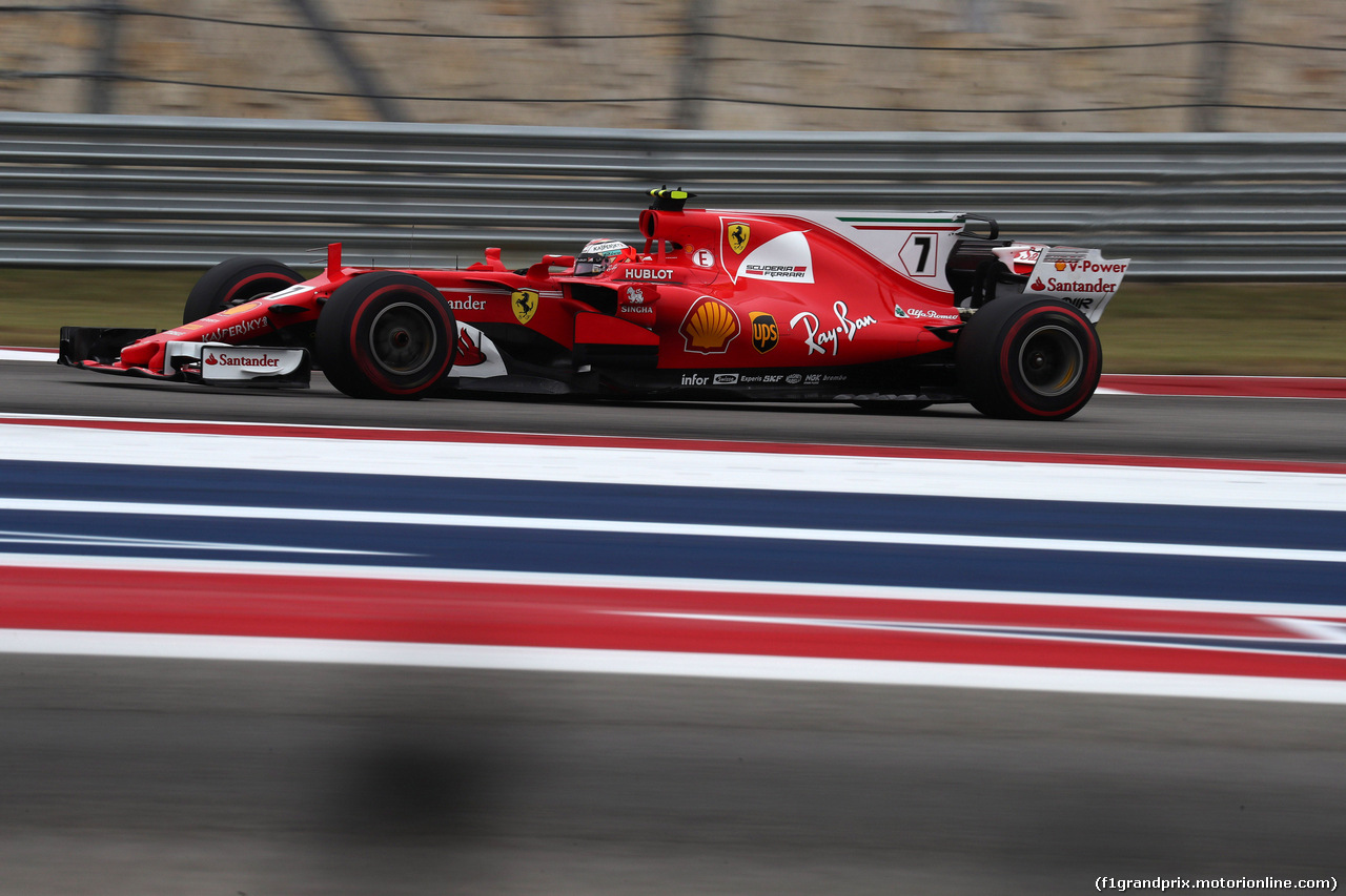 GP STATI UNITI, 20.10.2017 - Prove Libere 1, Kimi Raikkonen (FIN) Ferrari SF70H