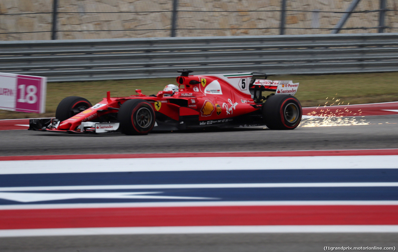 GP STATI UNITI, 20.10.2017 - Prove Libere 1, Sebastian Vettel (GER) Ferrari SF70H