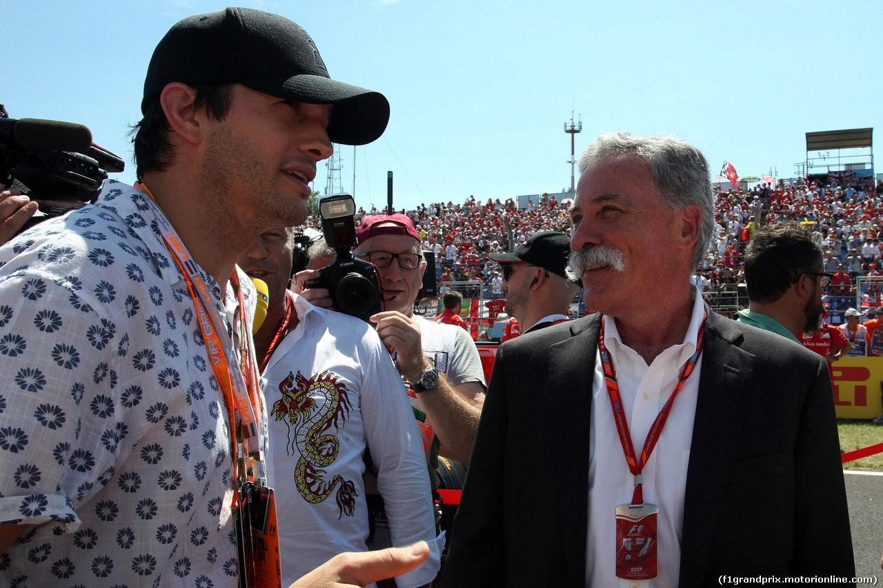 GP UNGHERIA, 30.07.2017 - Gara, Ashton Kutcher (USA) Actor e Chase Carey (USA) Formula One Group Chairman