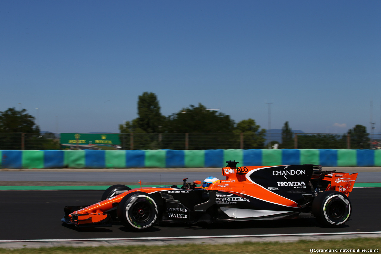 GP UNGHERIA, 29.07.2017 - Prove Libere 3, Fernando Alonso (ESP) McLaren MCL32