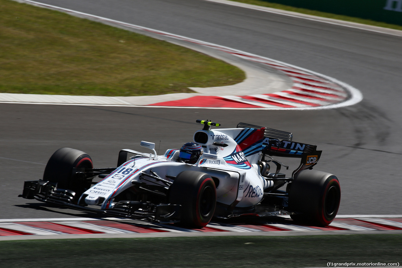 GP UNGHERIA, 29.07.2017 - Prove Libere 3, Lance Stroll (CDN) Williams FW40