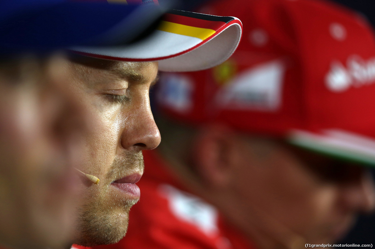 GP UNGHERIA, 29.07.2017 - Qualifiche, Conferenza Stampa, Sebastian Vettel (GER) Ferrari SF70H