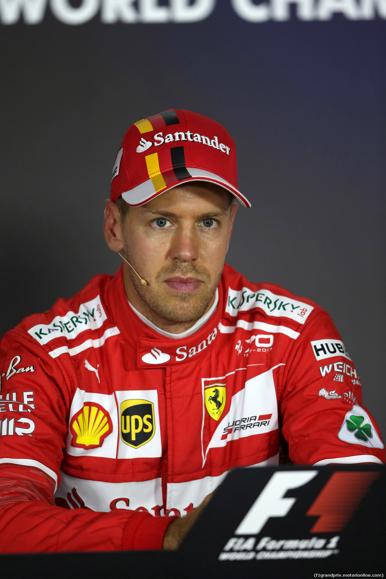 GP UNGHERIA, 29.07.2017 - Qualifiche, Conferenza Stampa, Sebastian Vettel (GER) Ferrari SF70H