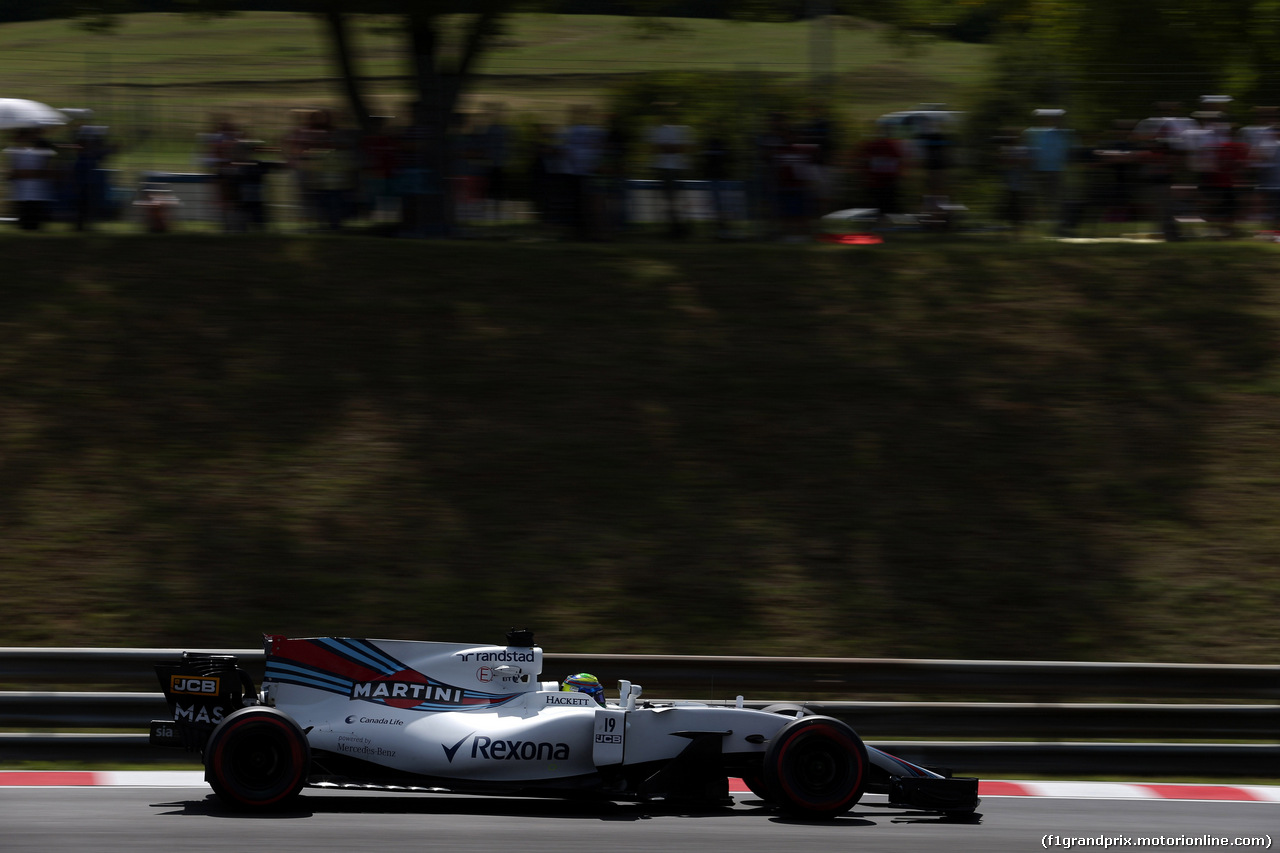 GP UNGHERIA, 28.07.2017 - Prove Libere 1, Felipe Massa (BRA) Williams FW40