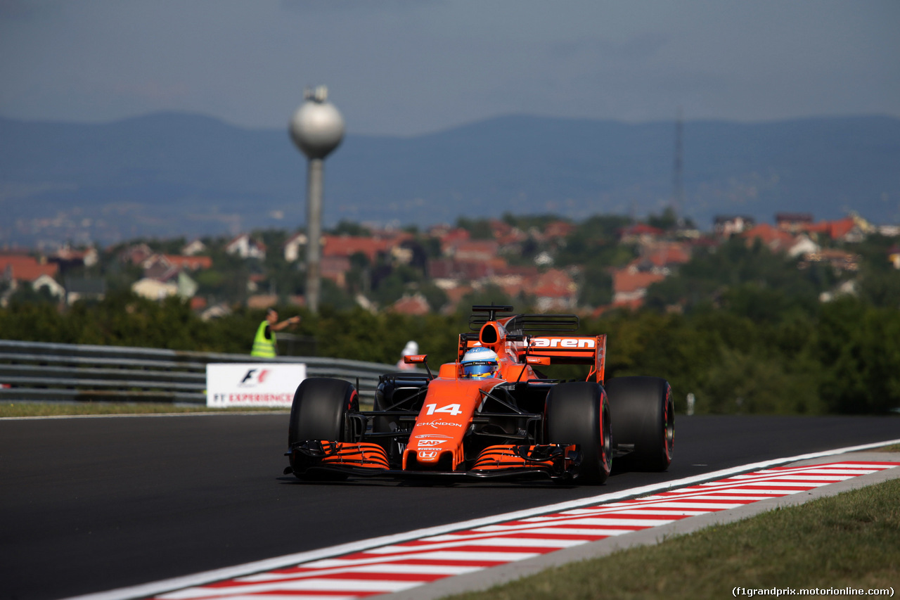 GP UNGHERIA, 28.07.2017 - Prove Libere 1, Fernando Alonso (ESP) McLaren MCL32