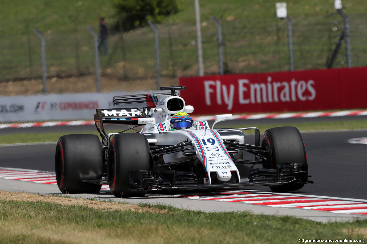 GP UNGHERIA, 28.07.2017 - Prove Libere 1, Felipe Massa (BRA) Williams FW40