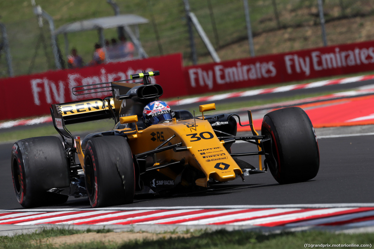 GP UNGHERIA, 28.07.2017 - Prove Libere 1, Jolyon Palmer (GBR) Renault Sport F1 Team RS17